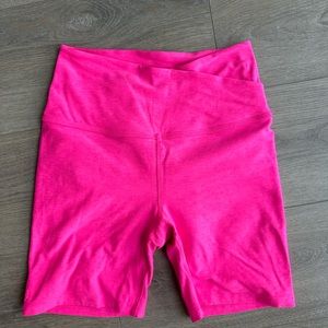 Beyond Yoga Spacedye At Your Leisure High Waist Bike Shorts, Hot Pink